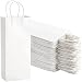 WUWEOT 50 Pack Paper Wine Bags, Kraft Bag Bluk, White Gift Shopping Party Bag, Recyclable Retails Wrapping Bags with Handle, 5.4" x 3.3" x 13"