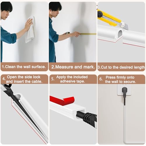 Goulotte pour câbles électriques souple et cache-câble blanc de 4m - 7