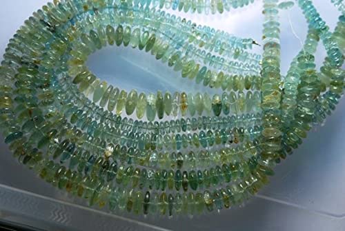 Aquamarine naturelle pour perles de mariage et bijoux d'été, 6 fils polis 14-5.5mm
