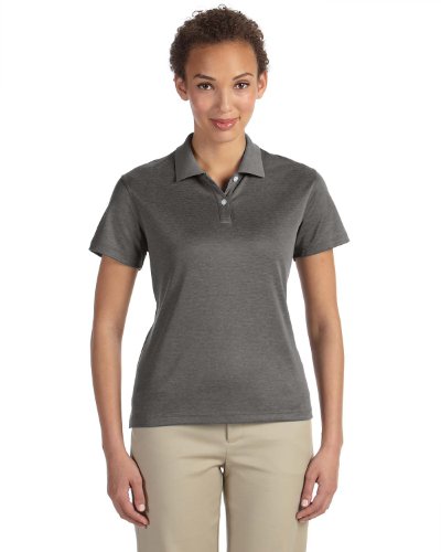 Devon & Jones Ladies Pima-Tech Jet Pique Polo Shirt, Dk Grey Heather, 2Xl #TOP14