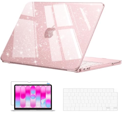 EooCoo for MacBook Neo Case 13 inch 2026 100% Match Color Sparkly Blush