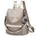 Women Backpack Purse Nylon Anti-theft Fashion Casual Lightweight Travel School Shoulder Bag (Khaki)