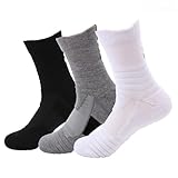 AOOPOO 3 Paar Sneaker Socken Herren, Baumwolle Laufsocken Atmungsaktiv Weich Lange Warm Sportsocken Wandersocken, EU 38-44