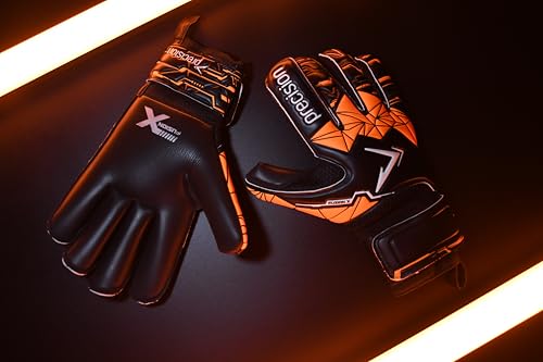 Precision Training Fusion X Roll Finger Protect Professional Football Adult's Goalkeeper Gloves, Black, 8 - Image 10