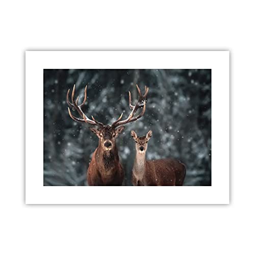 ARTTOR Affiche - Affiche sans cadre - Poster - Cerf renne chevreuil - 40x30 cm - Decoration murale - Tableaux pour la mur - Motif moderne - Arts Murals Modernes - Affiches Murales - P2XAA40x30-5060 Cover