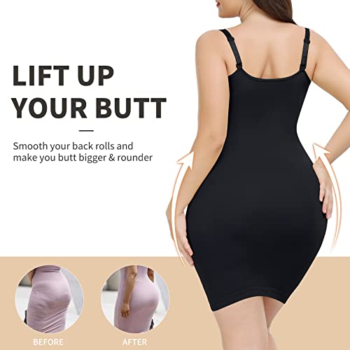 Joyshaper Full Slip For Women Under Dresses Adjustable Spaghetti Strap Camisole Dress Slip Tummy Control #TOP2