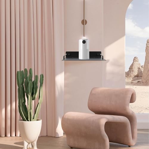 Soporte de pared para router, módem y proyector de aluminio negro sin taladro 3
