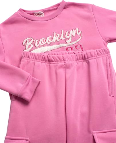 Real Love Girls Sweatsuit - 2 Piece Active Crewneck Soft Fleece Pullover Sweatshirt & Jogger Sweatpants Set (7-12)3