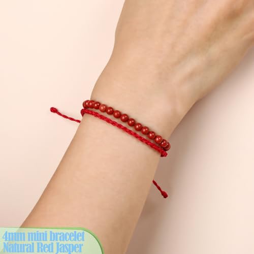 QOGIR 2pcs Pulseras Hechas a Mano con Piedras Naturales miniatura 2