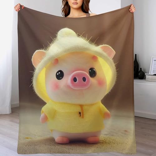 Plaid douillet cochon mignon contre le froid sur le canapé