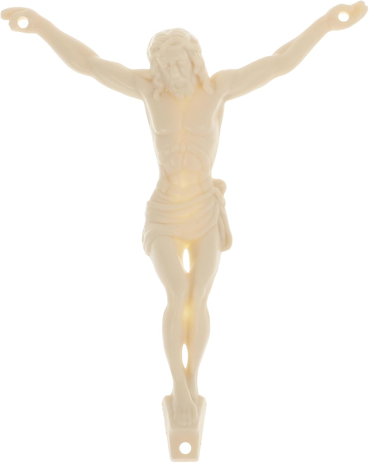 Yardwe 3.9 Inch Plastic Jesus Corpus for Crucifix DIY Crafting Realistic Christ Statue Religious Figurines Accessory for Wall Cross Making Catholic Home Altar Decor - 1 Pc