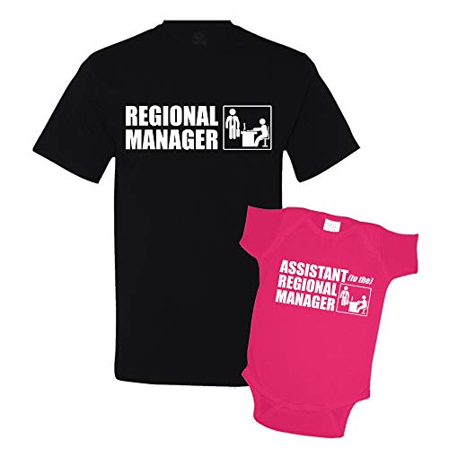 Image of Regional Manager/Assistant Combo Matching Dad Baby Shirts or Bodysuit