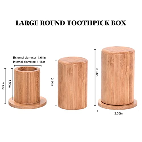 Toothpick Holders Bamboo Toothpick Dispenser Box Container Wooden Reusable Toothpicks Holder for Unique Home Design Decoration Unusual Gift - Thumbnail 4