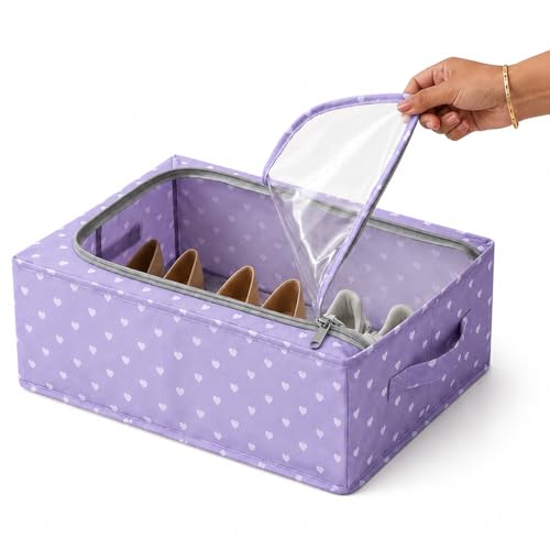 Image of DecorTwist Large Under Bed Storage Box Pack of 1| Heavy-Duty Foldable Organiser with Thick PVC Transparent Cover | Dustproof Storage for Clothes, Shoes, Quilts & Blankets | Home Organizer
