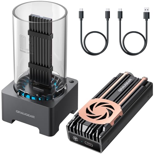 Caja externa GRAUGEAR M.2 con ventilador y USB4 40Gbps miniatura 1