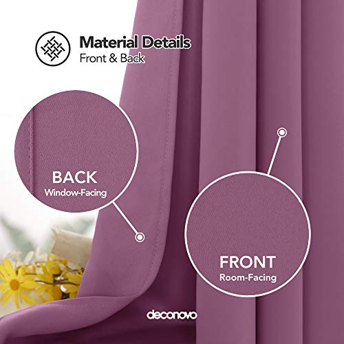 Image of Deconovo Blackout Thermal Insulated Grommet Top Room Darkening Shades Curtains for Bedroom, 52x95 Inch, 1