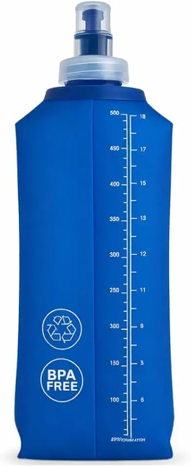 Soft Flash Garrafa Dobrável 500ml Squeeze Flexível em Silicone para Corrida Bike Ciclismo com Bico Anti Vazamento Azul