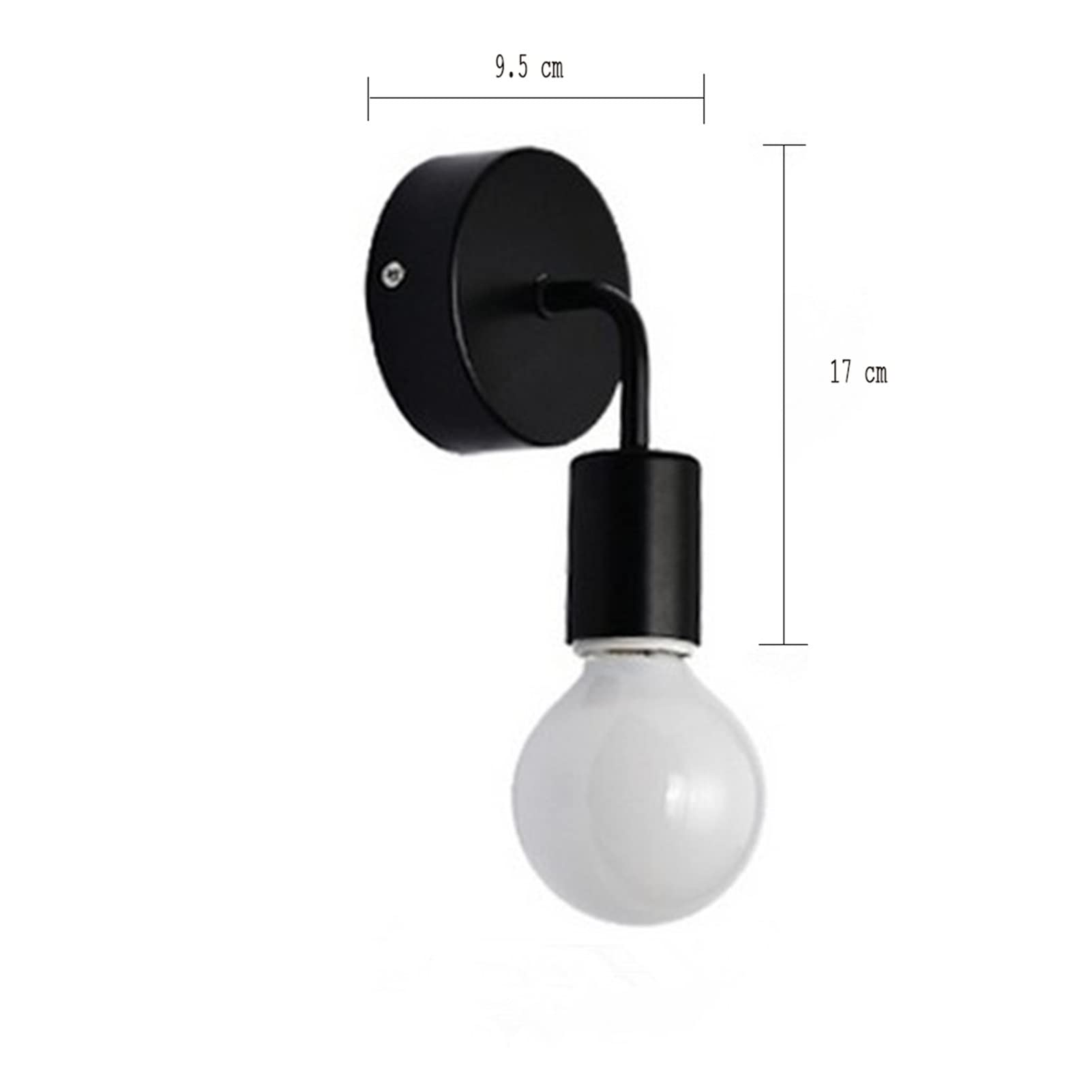Lampada da Parete, Lampada a Parete, Lampadina E27 110 24 V BIVIA/Nera Compatible with PILEDING Light NORDICA NORDICA Camera della Camera ALIMENTO VINTAGI(Black,Warm White G80 LED)