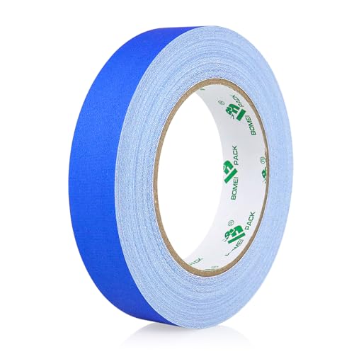 BOMEI PACK 1 Roll Blue Matte Cloth Gaffer Tape 24mm x 27m Non Reflective Duct Tape for Entertainment Theater Studio Photography Masking.DIY Craft Shaping Ducts Fixing Repairing