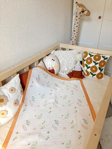 Image of Cloudy Muslin Baby Swaddling Blankets 29x37 inches, Perfect Measurement, Extra Soft Cotton, Breathable & Warm for Boys & Girls (Leaf)