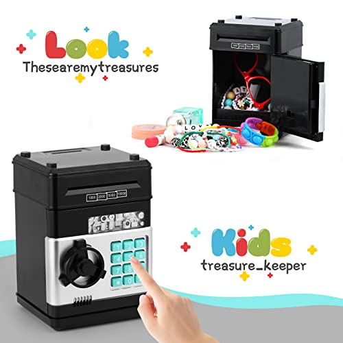 Electronic Piggy Bank For Kids, Money Bank With Password Cute Atm Piggy Bank Coin Can For Real Money, Auto Scroll Paper Money Saving Box, Fingerprint Password, Great Toy Gift For Girls Boys Children #TOP6