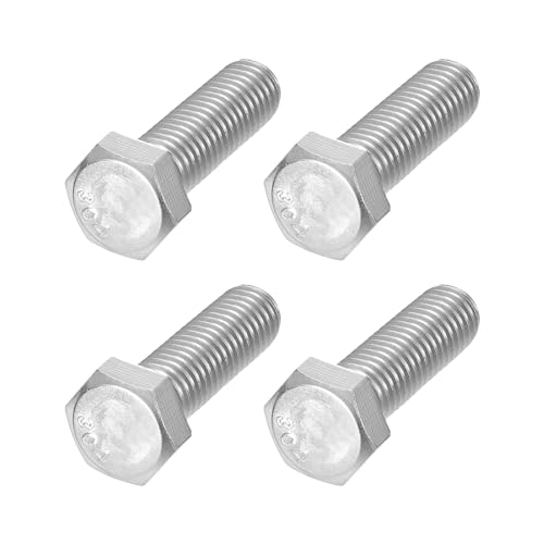 Image of METALLIXITY Hex Head Bolts (1 /2-20 x 2) 6Pcs, 304 Stainless Steel 18-8 Fully Threaded, External Hex Drive, Plain Finish, Hex Head Screw Bolt, Silver