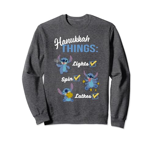 Sweat Disney Stitch Hanukkah Checklist idéal pour les soirées d'hiver