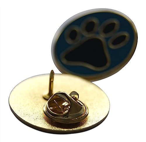 Image of Novel Merk Paw Print or Dog Bone Animal Lover Lapel Pin, Hat Pin & Tie Tack Set with Clutch Back