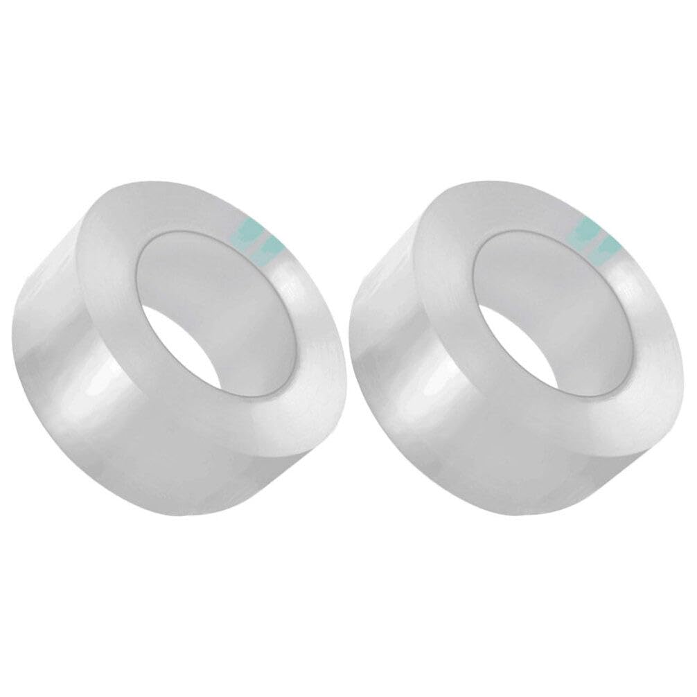 HEMOTON 2 Packs Clear Caulk Tape Strip, Self Adhesive Waterproof Repair Tape, Caulk Tape Oil-Prooffor for Bathroom,Toilet,Kitchen Countertop,Bathroom (118x1.2)