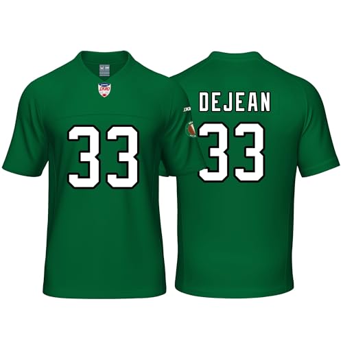 Custom Mens/Youth Football Cooper Stitched T-Shirt for Sports Fan DEJEAN Green No Brand/Logos