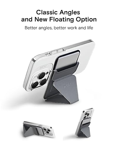 Image of MOFT Snap Phone Stand & Wallet Using 3 Mode Angles with 2 Card Holding Wallet. Universal for All Phones Using Metal Ring.