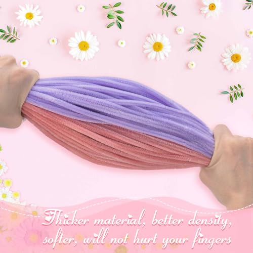 Image of Peryiter 500 Pcs Pipe Cleaners for DIY Flower Bouquets, Chenille Stems for Graduation Bouquet Crafts, Fuzzy Sticks for Handmade Flowers, DIY Gift, Art Projects(Macaron,12 Inch)
