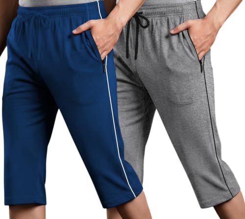 Image of FEEL TRACK Men's Regular Fit Three Fourth Capri (Pack of 2)