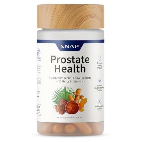 Snap Supplements Prostate Health Support Supplement - Natural Prostate Supplements for Men with Organic Saw Palmetto Extract & Turmeric, Prostate Support, Urinary Tract Health (90 Capsules) Cover
