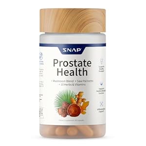 Snap Supplements Prostate Health Support Supplement – Natural Prostate Supplements for Men with Organic Saw Palmetto Extract & Turmeric, Prostate Support, Urinary Tract Health (90 Capsules)