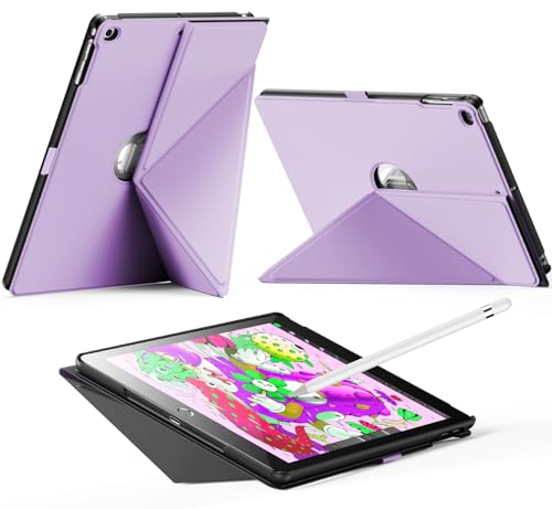 INFILAND Funda para iPad 6ª/5ª generación (2018/2017), iPad Air 2/1 (9.7 Pulgadas), Funda Protectora magnética de Origami Delgada con Soporte para lápices,Encendido y Apagado (Púrpura)