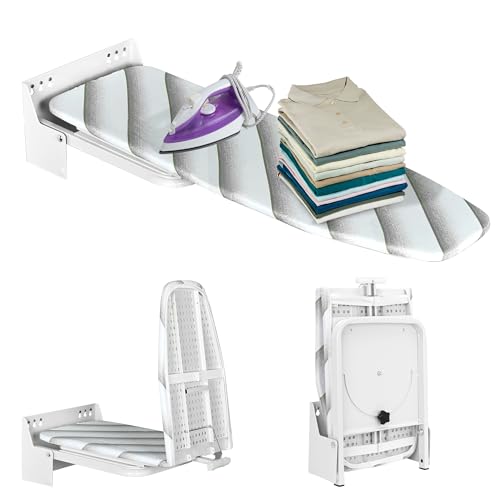 Product Image of the uyoyous Wall Mounted Ironing Board 37.4'x11.8' Fold Down Wall Ironing Board 180° Swivel Heavy Duty Ironing Boards with Heat Resistant Cover for Home Laundry Room