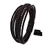 Produktbild Premium Lederarmband für Männer  Schwarz & Braun  Herren Armband aus Leder mit Magnetverschluss aus Edelstahl (Braun, 21.5)