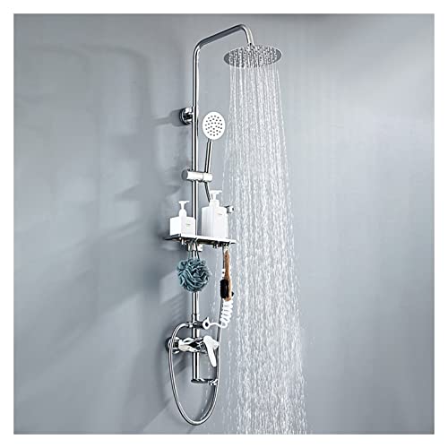 Pommeau de douche effet pluie avec flexible douchette à main et support mural - 2