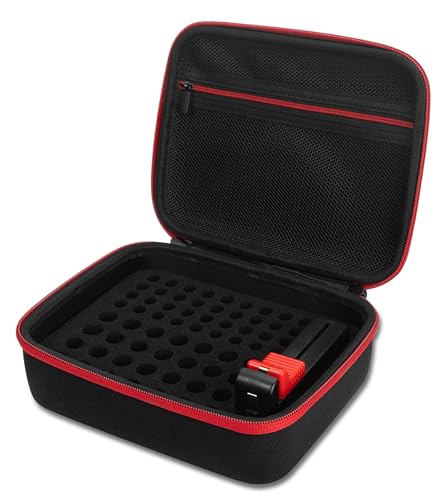 Battery Storage Case with BT-168 Tester Holds 64 AA AAA Batteries Portable Organizer Box for Home Emergency Travel - Hard Protective Case (Batteries Not Included)