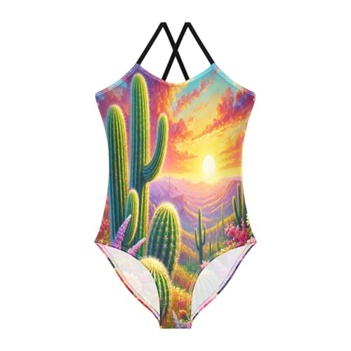 Cactus Desert Sunset Swimsuit for Girls Bathing Suit One Piece Swimsuits Summer Beach Swimwear