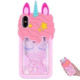 TopSZ Quicksand Unicorn Bling Case for iPhone XR 6.1