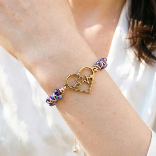 Image of YGLINE Stone Bead Yoga Meditation Bracelet Healing Crystal Double Layer Natural Gemstone Beaded Relax Anxiety Bracelets for Women Men