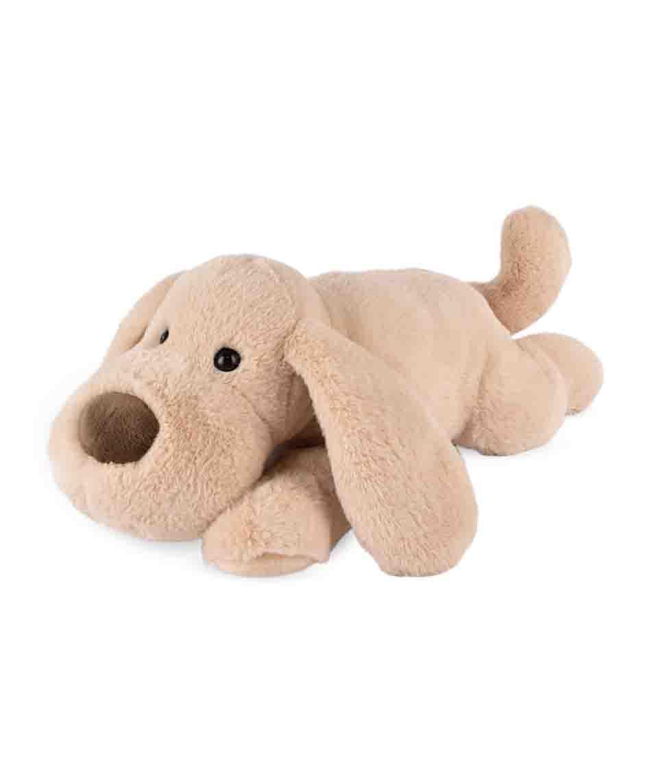 Histoire D'Ours - Peluche Allongée Chien Beige Ultra Doux 40 cm - Matière Stretch Réconfortante - Compagnon Apaisant et Tendre - Idée Cadeau Naissance pour Enfants Filles et Garçons - HO3332