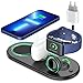 Xoxixl Kabelloses Ladegerät, 3 in 1 Wireless Charger für Apple iWatch Series 7 6 SE 5 4 3 2, AirPods Pro 3 2 1, Induktive Ladestation mit Adapter für 13/12/11 Pro Max Mini/XR/X, Galaxy S22/S21/Note20