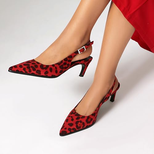 Pumps bout pointu motif léopard en faux suède de qualité supérieure