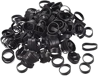 sourcing map Rubber Band Loop Stretchable Rubber Elastic Band Black 0.7inch Dia for Home Office, Pack of 300