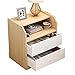 HYY-YY Stolik nocny drewniany stolik kawowy sypialnia meble szafka nocna szafa szafa sypialnia i salon dwie szuflady 30 cm x 33 cm x 50 cm nowoczesna szuflada nocna (kolor: Beżowy, rozmiar: 40