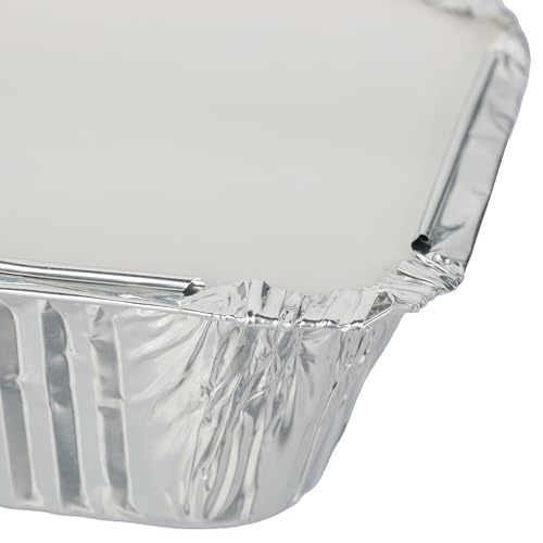 Relaxdays Aluschalen mit Deckel, 100er Set, 260 ml, zum Backen & Grillen, Assietten für Gastronomie, Alubehälter, Silber