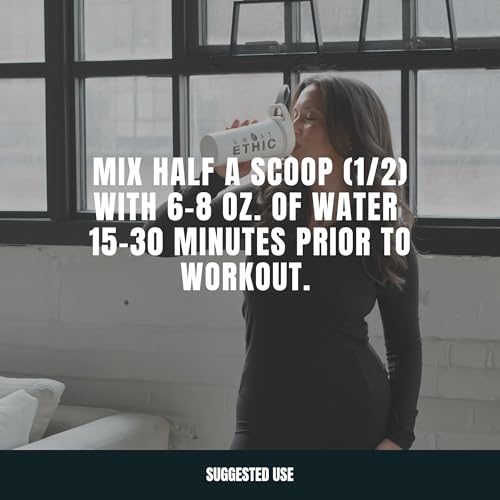 Image of Sweat Ethic Pump Pre Workout Powder, Caffeine Free Pre Workout with Citrulline Malate, Betapower, Beta Alanine, Capros Indian Gooseberry, and Alpha Gpc, Easy to Mix, Lemonade Flavor, 42 Servings